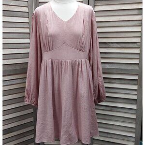 31 - Balloon Sleeve V Neck Tunic Dress | Paintcolors | X Large